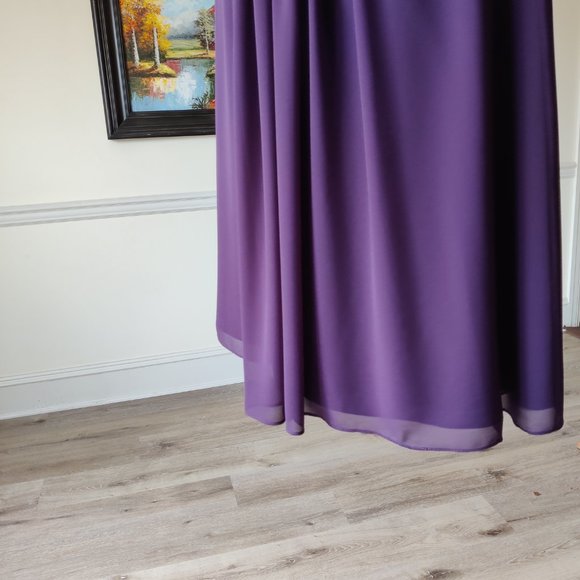 BILL LEVKOFF purple chiffon gown - Picture 4 of 11